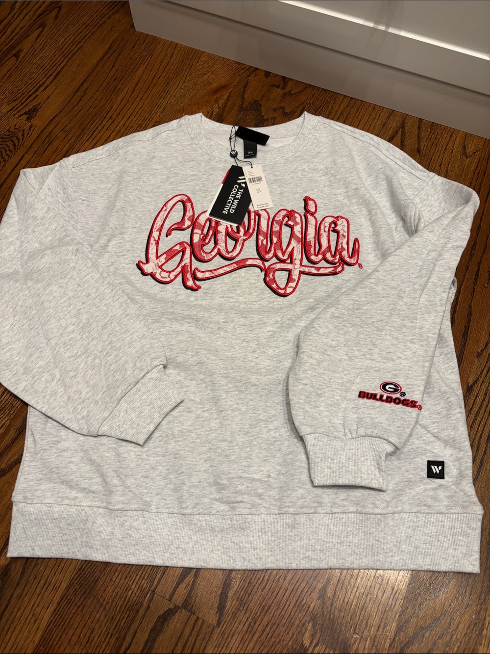 Georgia Bulldogs Crewneck Sweatshirt in Heather Grey XS Anthropologie  UGA